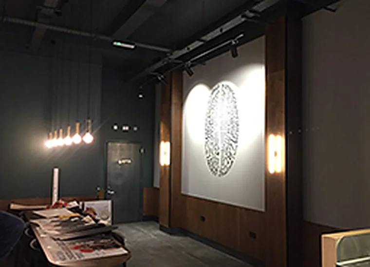Restaurant lighting, commercial electrical work by Aldridge Electrical