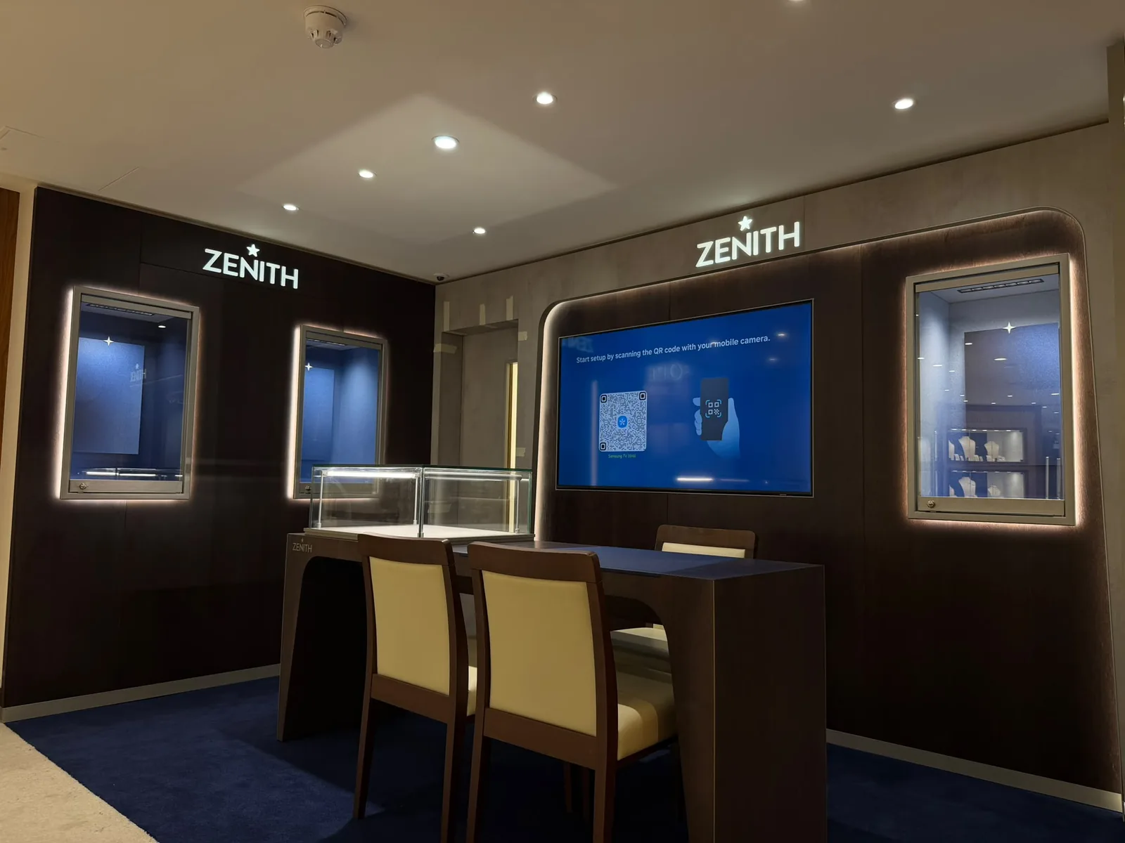 Zenith watch room, Ruddells Jewellers Wolverhampton fit-out by Aldridge Electrical
