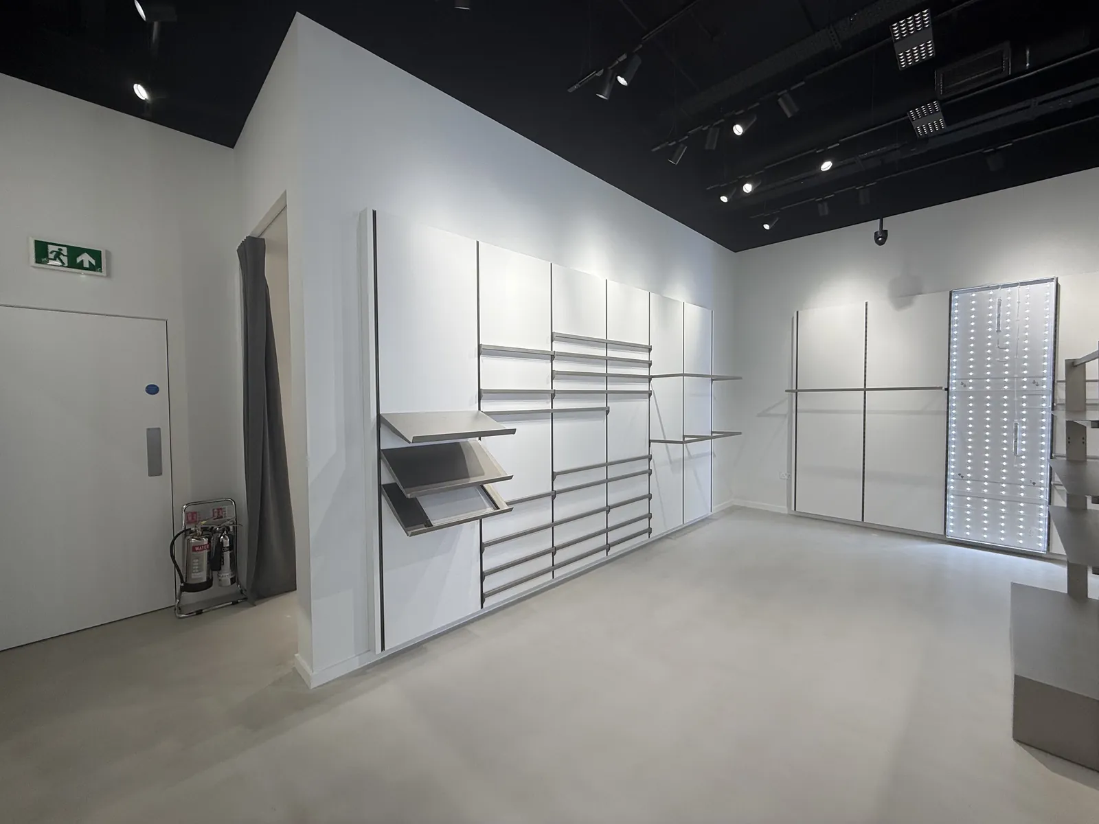 Shelving detail, Salomon Liverpool commercial fit-out by Aldridge Electrical