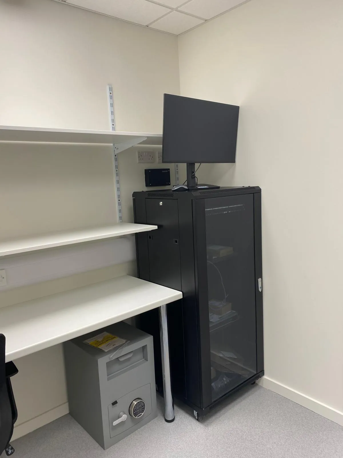 Comms & data cabinet, Salomon Liverpool commercial fit-out by Aldridge Electrical